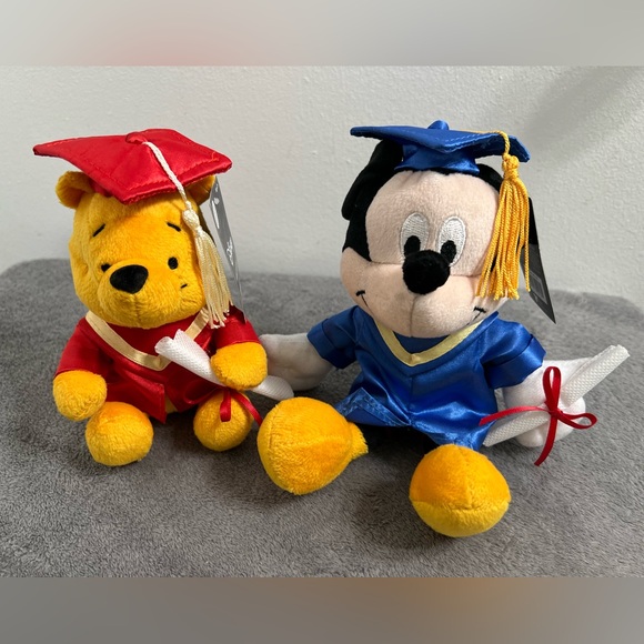 Disney Other - Disney Winnie The Pooh & Mickey Graduation Plush Set